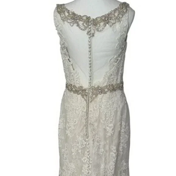 Justin Alexander Light Gold/Silver Lace Beaded Illusion Back Gown is  available for purchase on au PAY Market - Imported Goods Online Store  Co.Ltd. | au PAY Market - Online Shopping Site